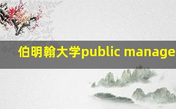 伯明翰大学public management